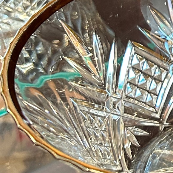 Gorgeous Vintage Cristal de Flandre France Gold Rim Crystal Bowl 8.88" Diameter - Picture 10 of 12